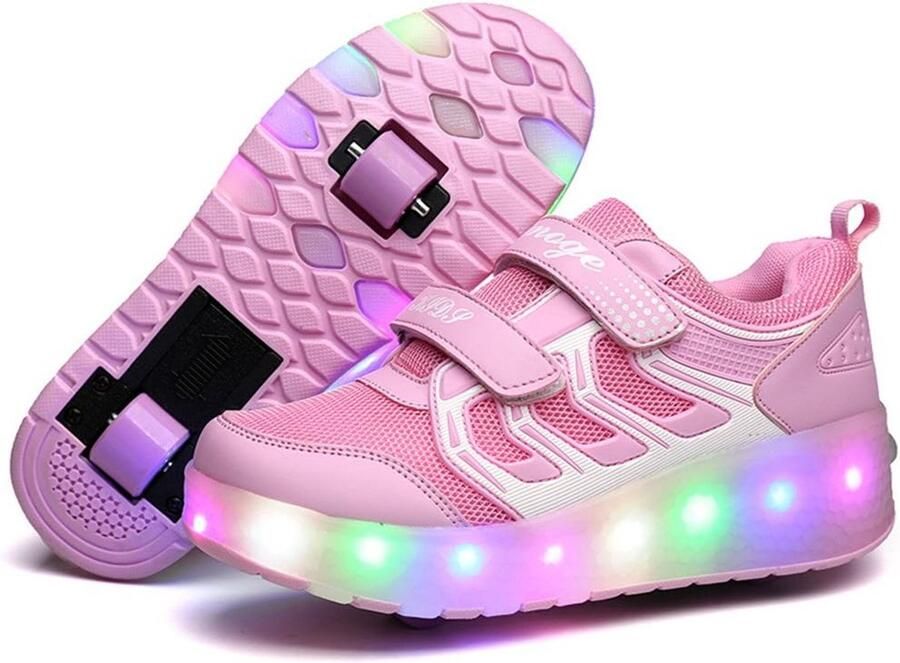 Oplaadbare LED Sneakers met Intrekbare Wielen voor Kinderen