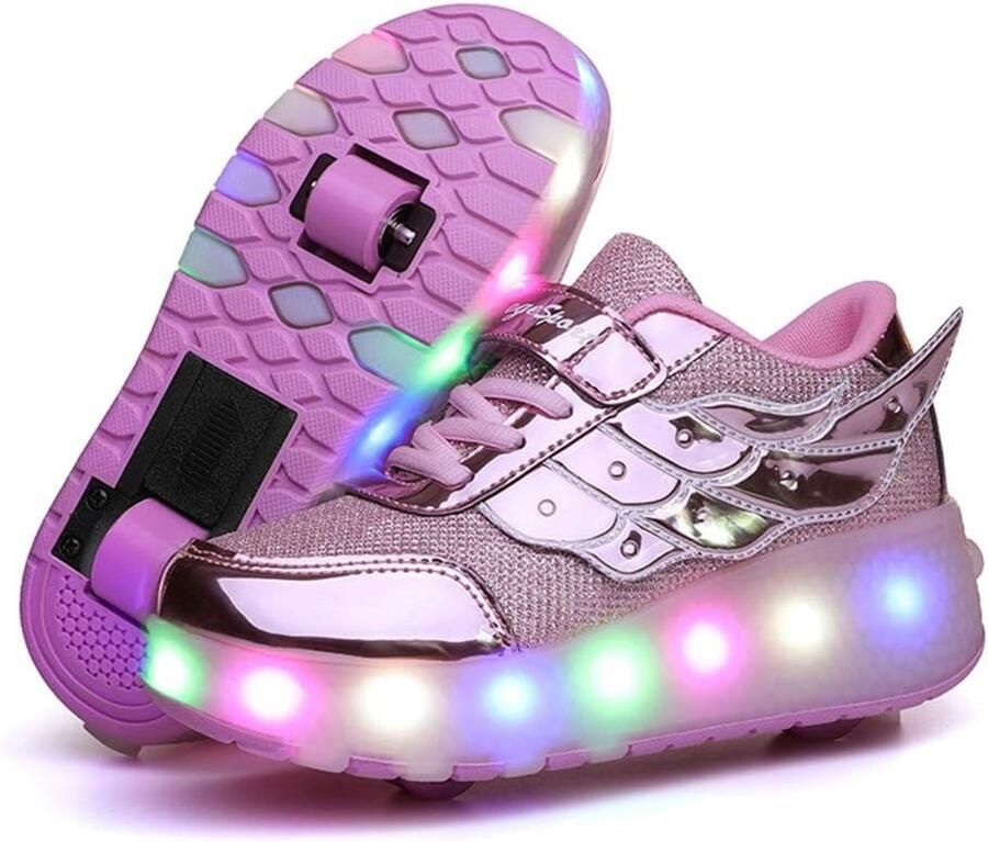 Oplaadbare LED Sneakers met Intrekbare Wielen voor Kinderen