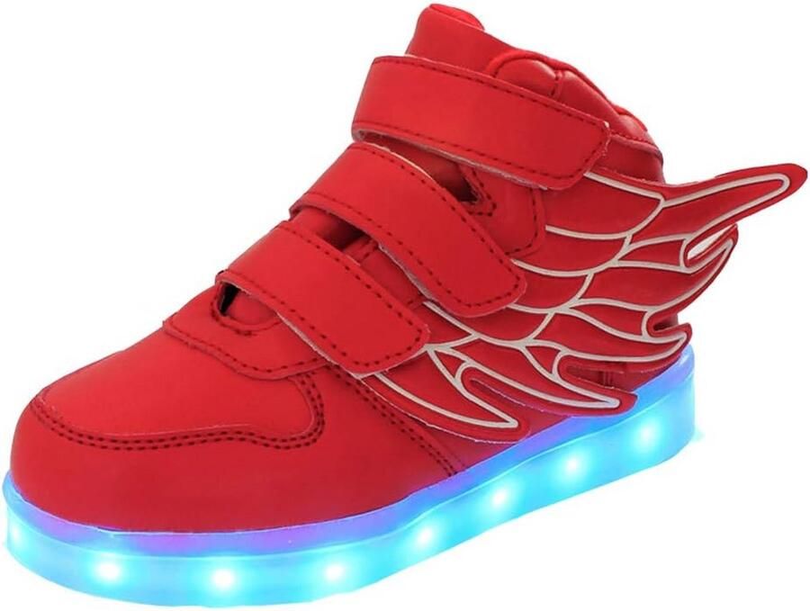 Oplaadbare LED Sneakers voor Kinderen met Knipperende Vleugels 7 Kleuren Gympen