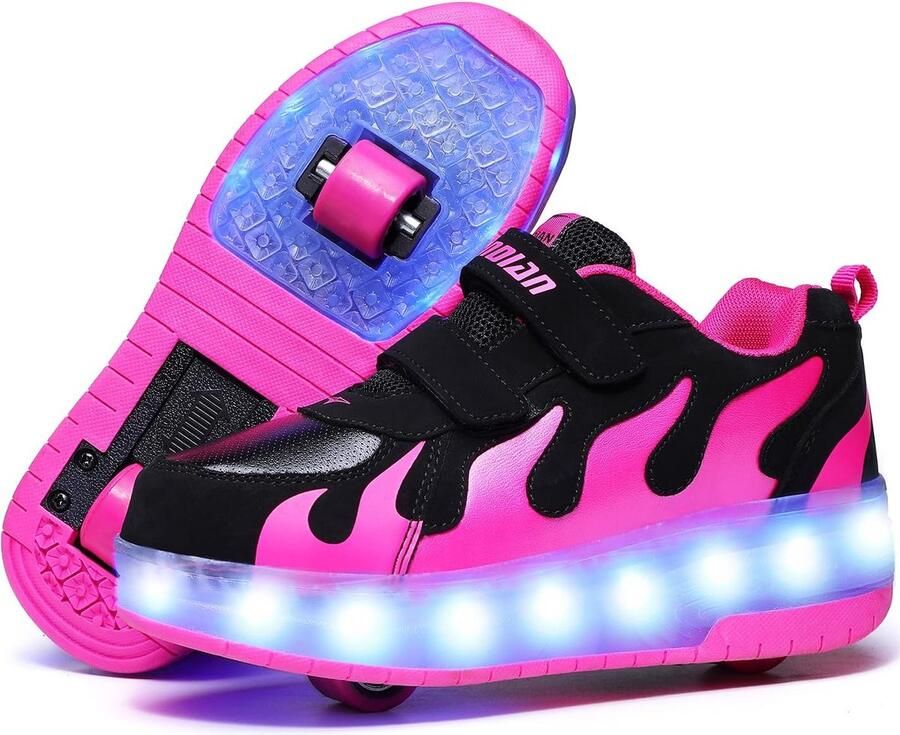 Oplaadbare Sneakers met Wielen voor Kinderen LED Skateboard Schoenen voor en