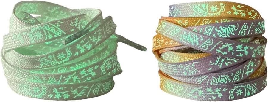 Oplichtende Neon Veters voor Sneakers Kleurverloop Patroon