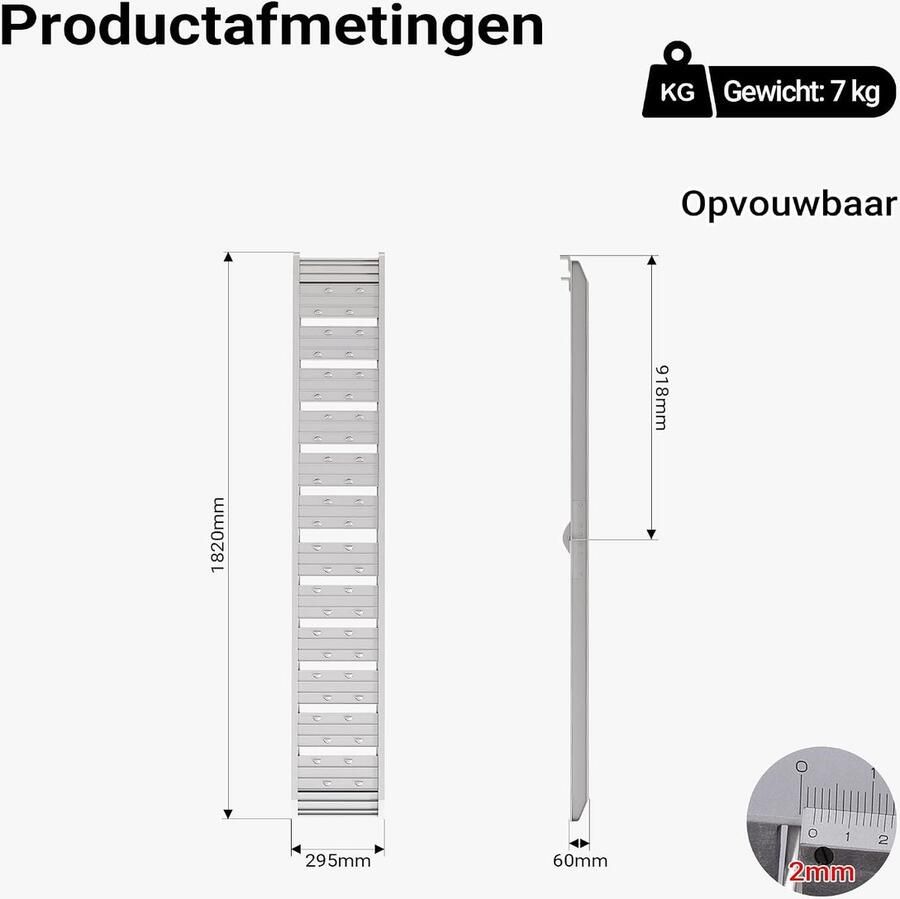 Oprijplaat aluminium opvouwbaar 200 kg motoroprijplaat oprijsteun oprijplank