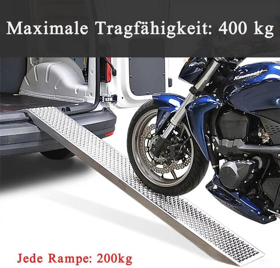 Oprijplaten 2 stuks max. 400 kg verzinkt staal oprijwiggen stoeprandhelling rolstoelhelling fietshelling laadhelling voor auto aanhanger trap fiets zilver