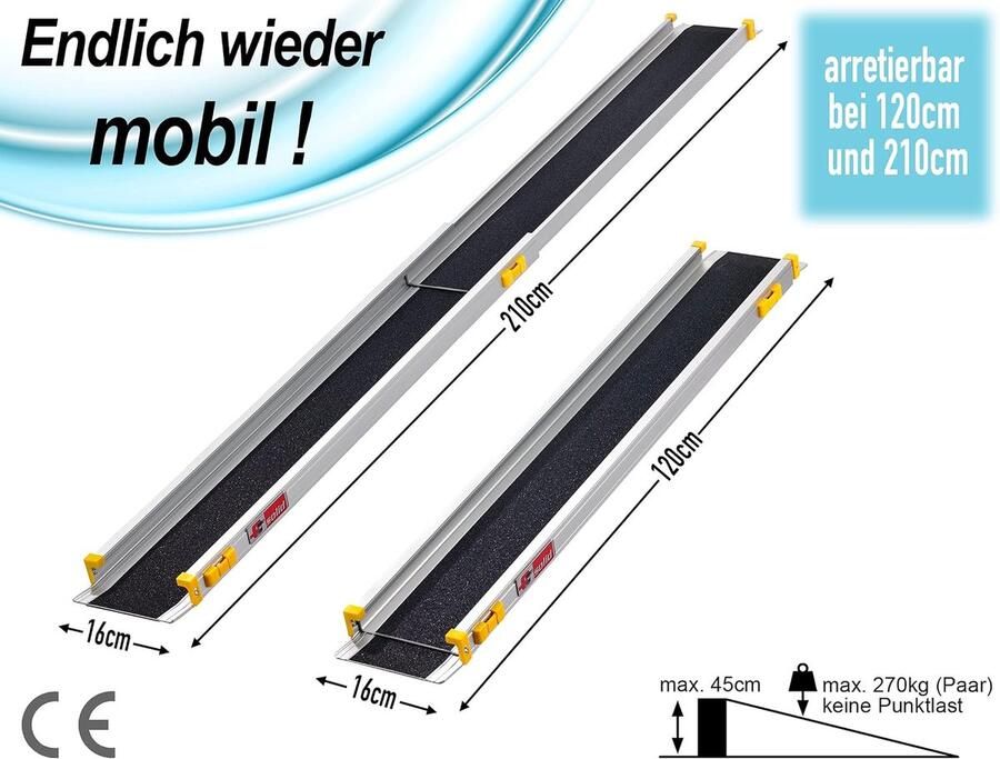 Oprijplaten telescopische rail rolstoelhelling oprijrail van aluminium voor rolstoel rollator of kinderwagen oprijrail voor trap oprijrail Toegangshelling