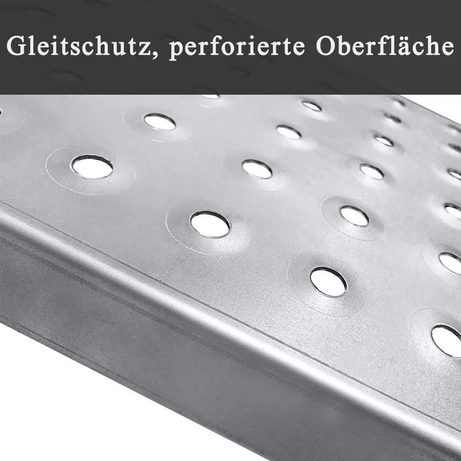 Oprijplaten tot 400 kg antislip oprijplaat van gegalvaniseerd staal antislip oprijplaat voor ATV Quad motoraanhangers 160 x (zilver)