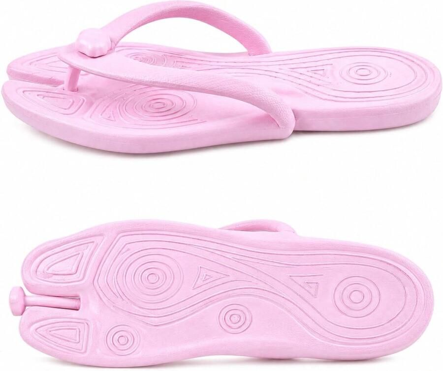 Opvouwbaar voor reizen draagbaar van EVA licht en comfortabel pantoffels voor vliegtuig spa en thuis antislip roze (1 paar)
