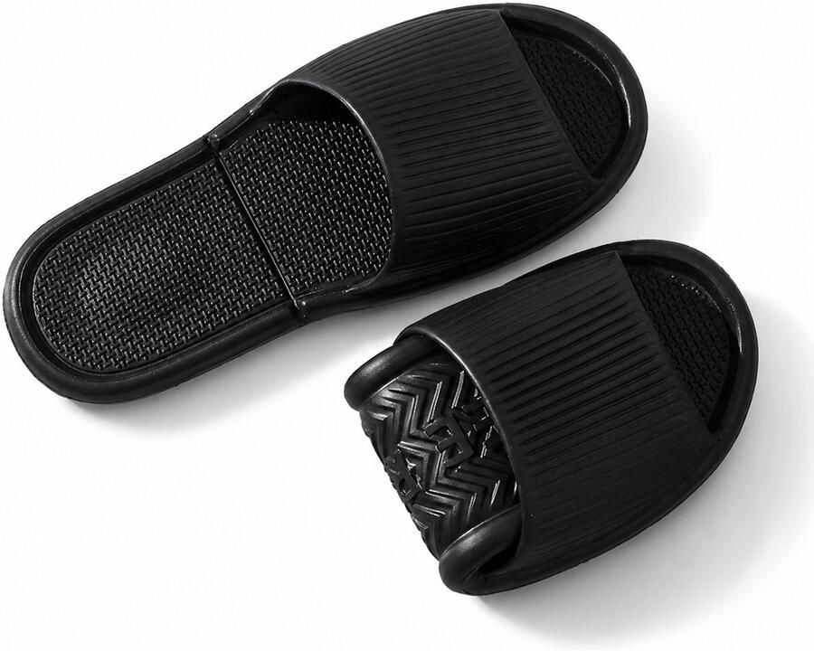 Opvouwbare Badslippers Unisex Antislip EVA Slippers Lichtgewicht & Compact Waterbestendig Perfect voor Reizen & Thuis Zwart