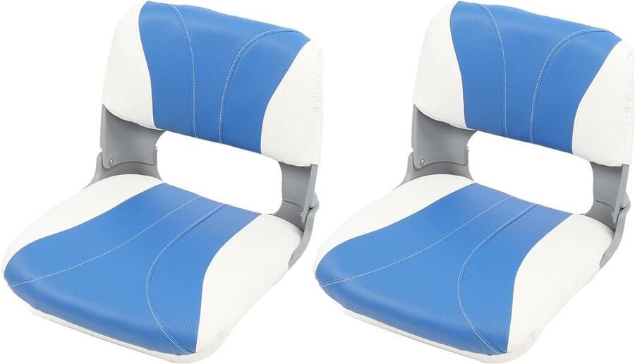Opvouwbare Bootstoel met Hoge Rug Slagvast Kunststof Frame en PV leer Memory Foam Neerklapbaar Ontwerp voor Pontons Kajaks Jachten