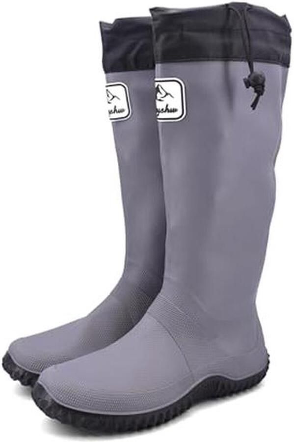 Opvouwbare Laarzen Hoge Regenlaarzen Buiten Activiteiten Waterdicht Antislip Hoog Model Zwart