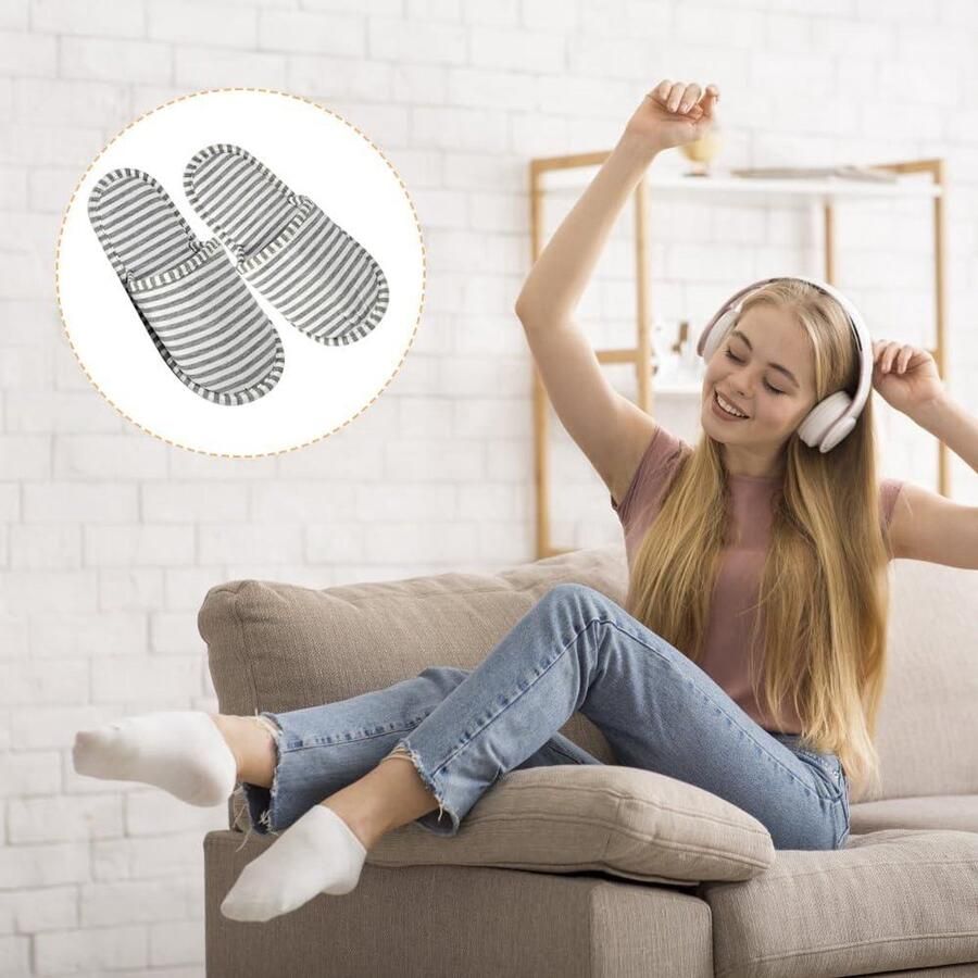 Opvouwbare reispantoffels voor en met opbergtas comfortabele spa slippers uniseks