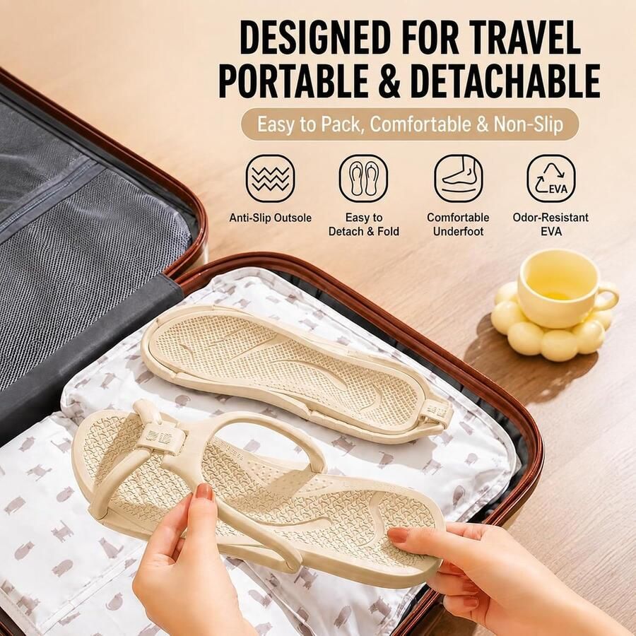 Opvouwbare reisslippers sneldrogend antislip lichtgewicht draagbaar geschikt voor en ideaal voor in de hotelkamer