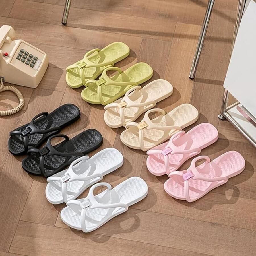 Opvouwbare reisslippers voor en sneldrogend antislip en lichtgewicht ideaal voor douche strand spa en hotel-Zwart（45 46）
