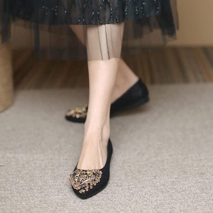 Opvouwbare Roll Up Trouwjurk Vrouwen Bling Ballet Flats Strass Draagbaar Opvouwbare Schoenen Geschikt voor Bruiloft Dames Slip Ons Loafers