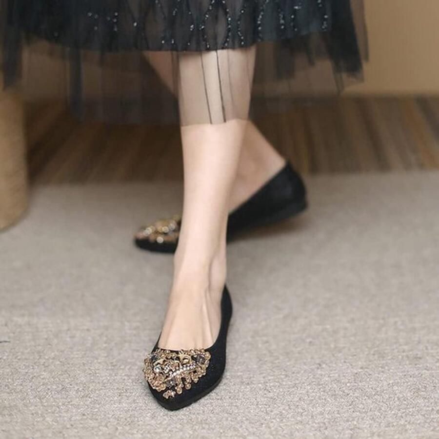 Opvouwbare Roll Up Trouwjurk Vrouwen Bling Ballet Flats Strass Draagbaar Opvouwbare Schoenen Geschikt voor Bruiloft Dames Slip Ons Loafers