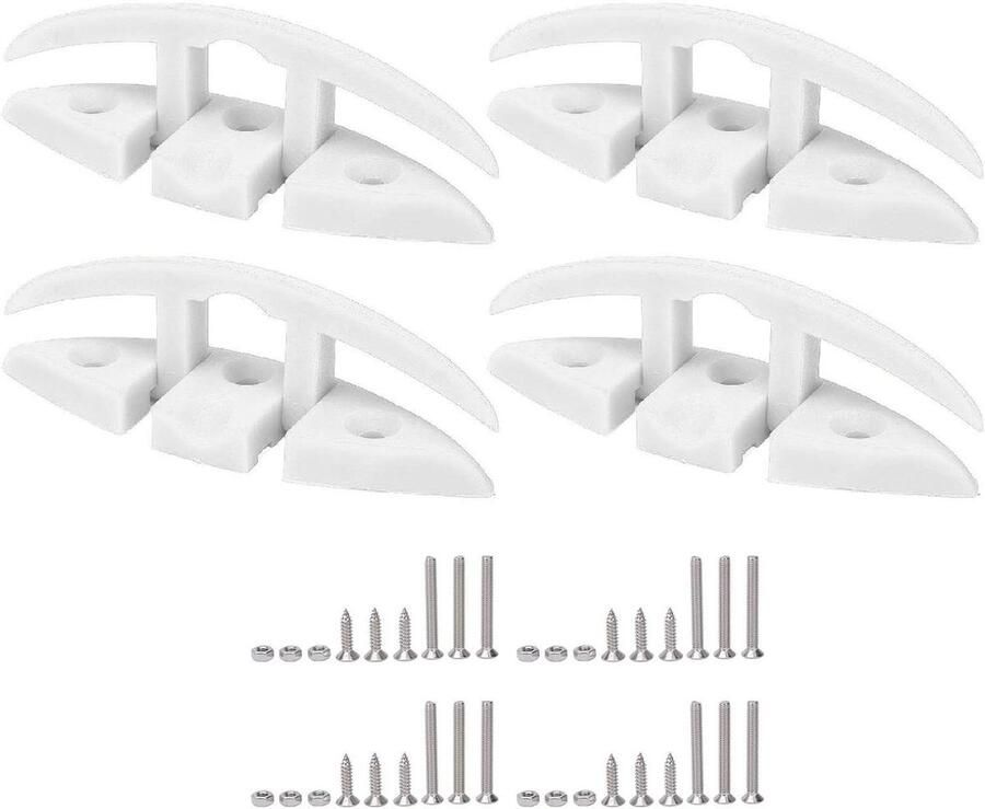 Opvouwbare Schoenplaatjes Dock Cleats Veilig Aanmeren Marine Grade Nylon 4 Sets Wit