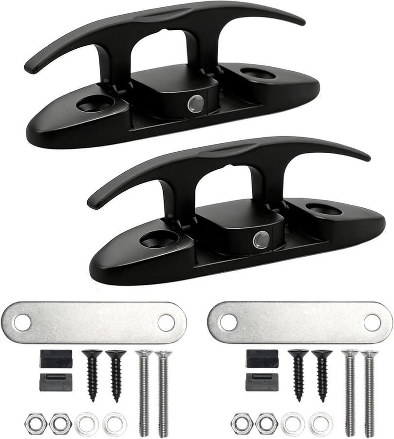 Opvouwbare Schoenplaatjes Flip Up Klampen Boot Aanleggen Marine Grade RVS 4-1 2 Inch Zwart