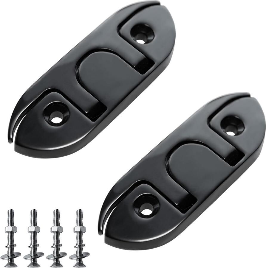 Opvouwbare Schoenplaten Boot Klampen Vastzetten Boot Flush Mount Design 4-1 2 Inch Zwart