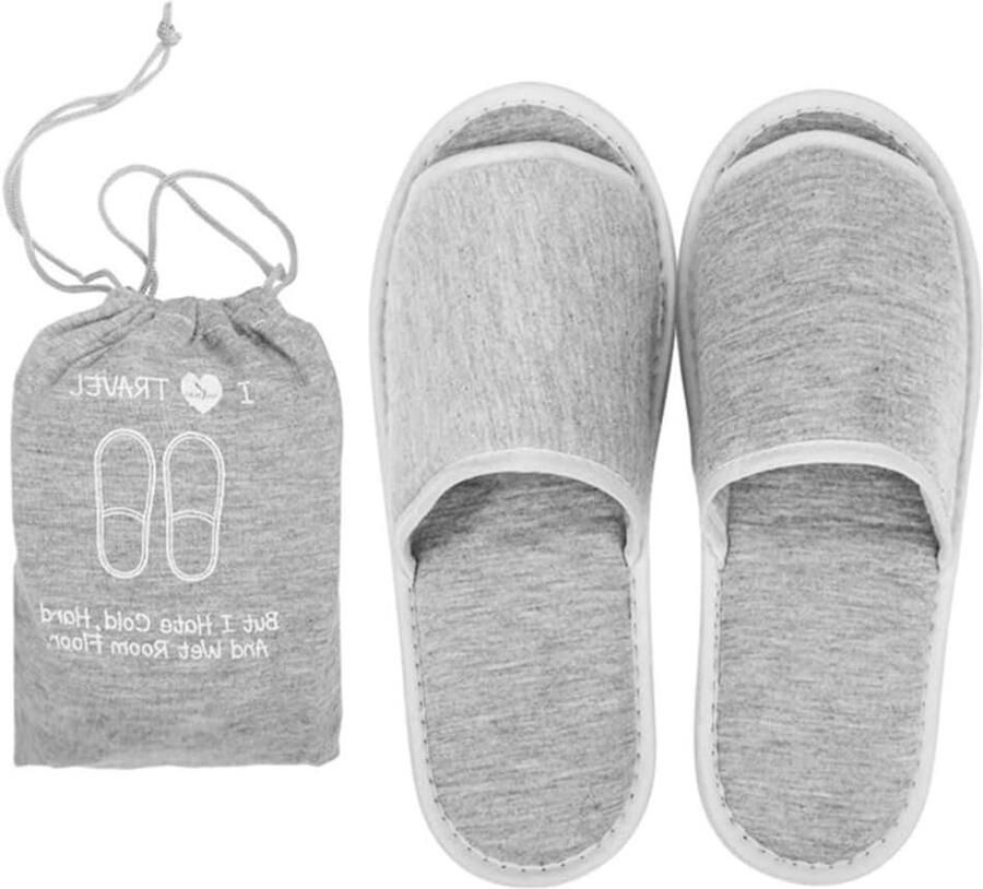 Opvouwbare Spaslippers Reis Pantoffels Gasten Comfortabel Ontspannen Antislip EVA Zolen Grijs