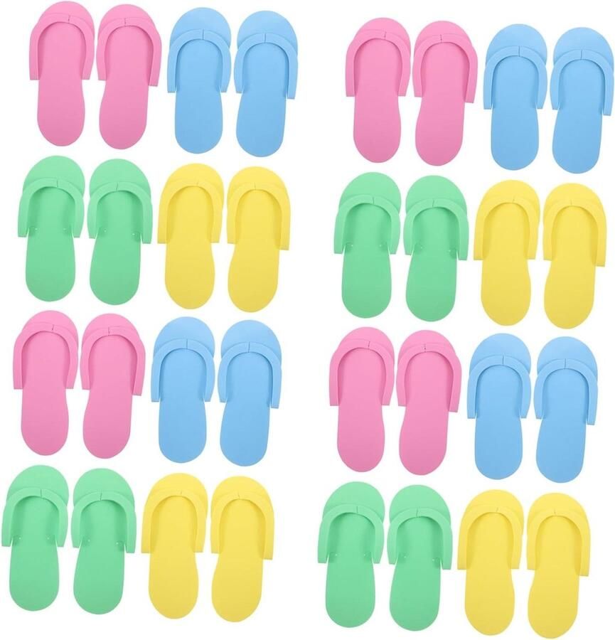 Opvouwbare Wegwerp Slippers Reisslippers Spa Pantoffels Nagelsalon Bezoek Sneldrogend Lichtgewicht 12 Paar Kleuren