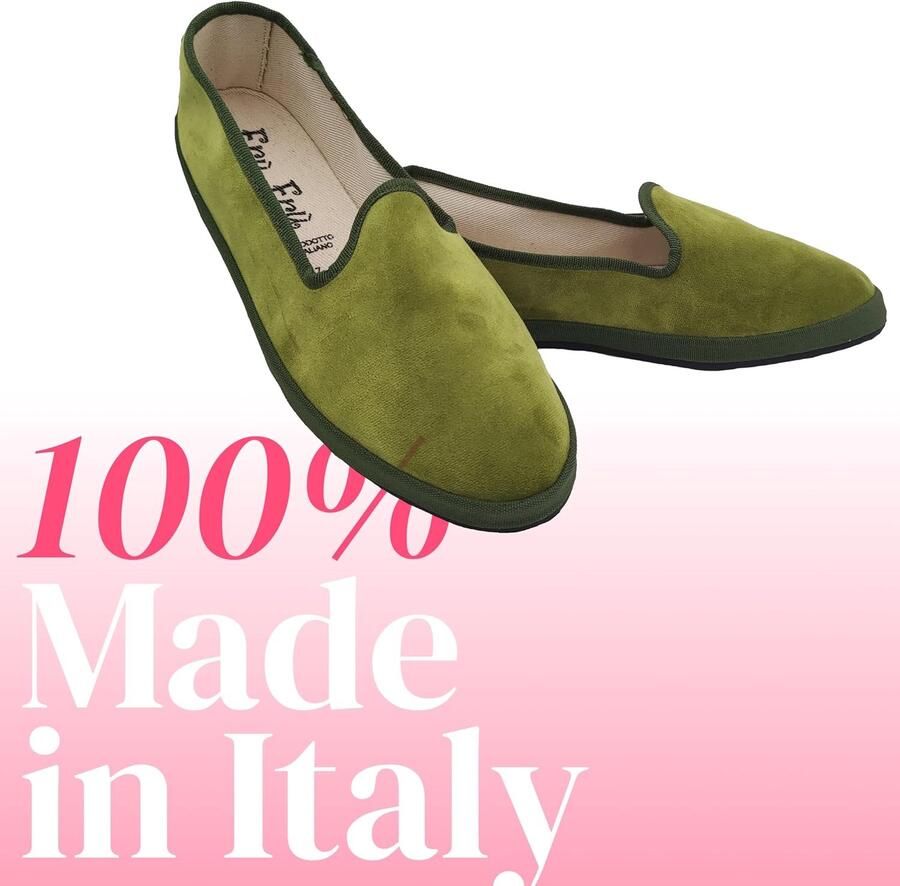 Originele Friulane van fluweel platte schoenen voor dames 100% Made in Italy