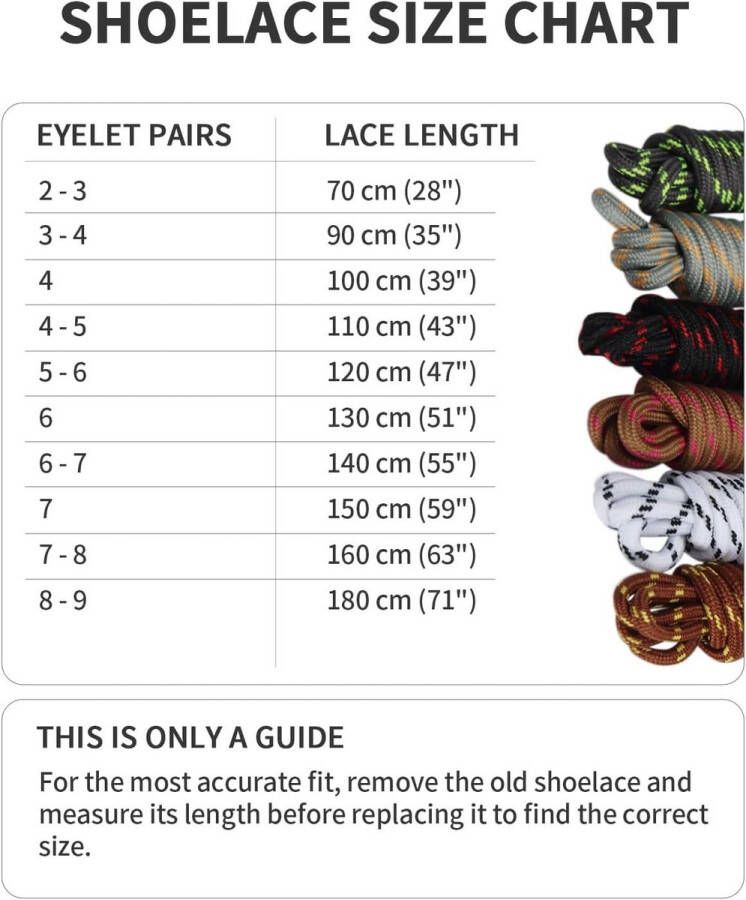 Orivio Stevige Veters voor Wandelschoenen en Werklaarzen 4 5mm Dikte Scheurvast & Slipvast en Set van 2 Paren
