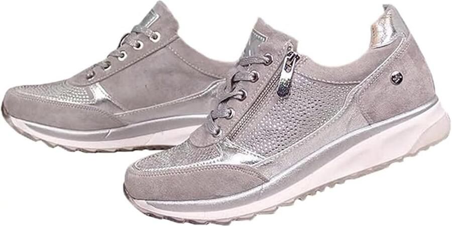 Orthopedic Zipper Sneakers Casual Arch Support Sneakers for Women Comfortable Tennis Shoes to Put on Beige 38 EU ShopVlot