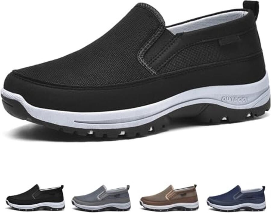 Orthopedische Canvas Instappers voor Heren Casual Wandelschoenen met Boogondersteuning