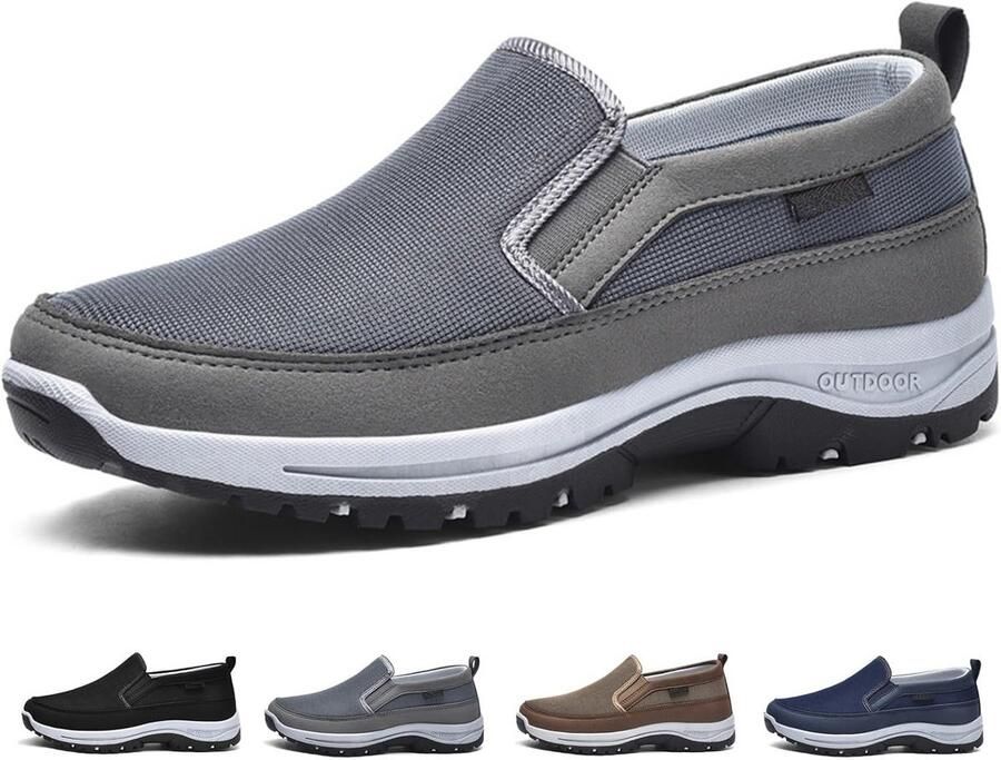 Orthopedische Canvas Instappers voor Heren met Steunzool