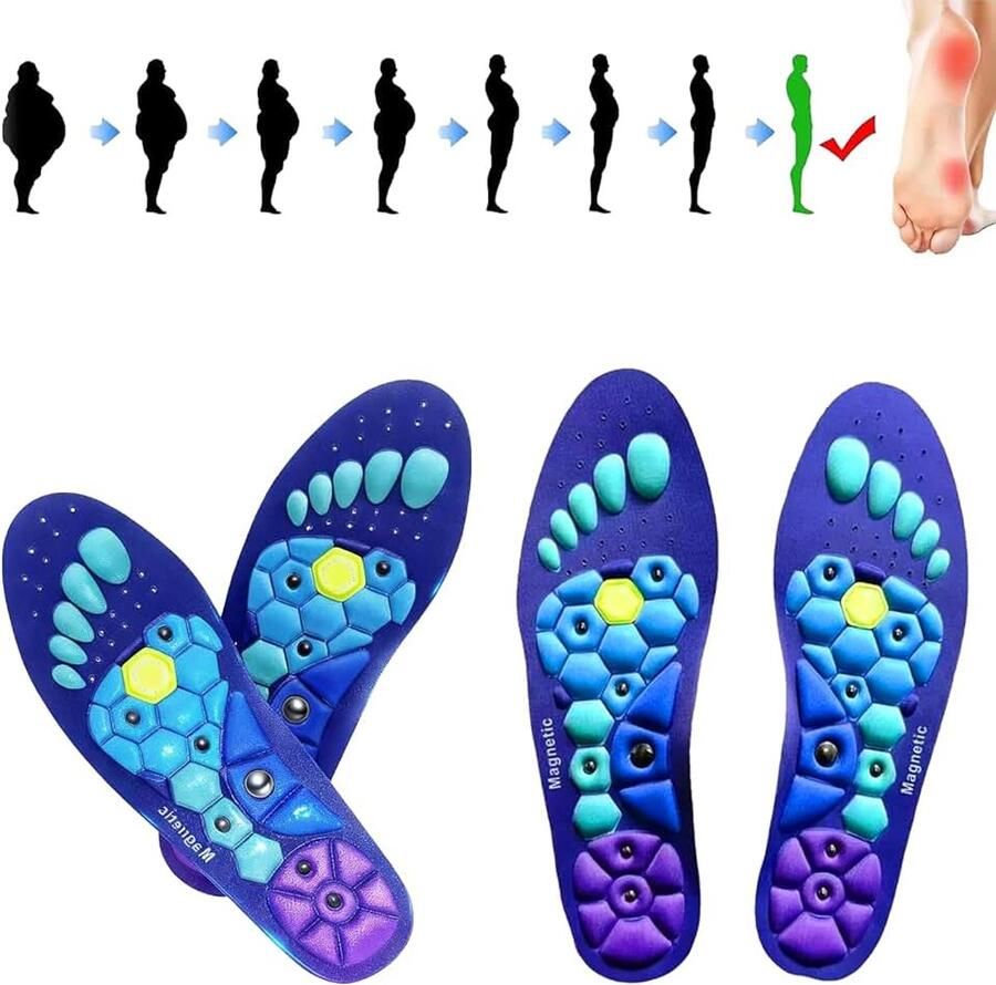 Orthopedische inlegzolen comfort inlegzolen voor gewichtsverlies verstelbare afslankzool voor nen en pijnverlichting (blauw M (40-43))