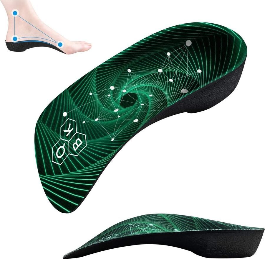 Orthopedische inlegzolen Hoge Arch Support Inlegzolen Schoen Voorkomen Flatfoot voet valgus voet pronatie ademend Verlichten voor Voetpijn，M