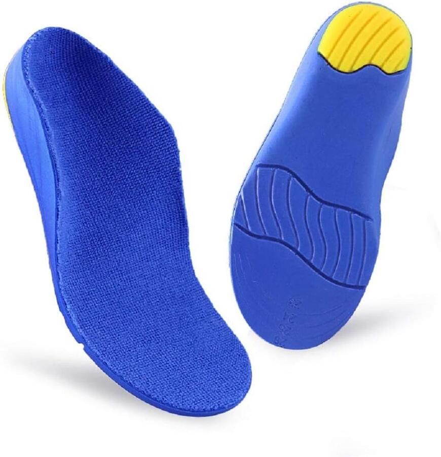 Orthopedische inlegzolen voor kinderen comfort atletisch poly-urethaangel kinderen sport inzetstuk hielkussen voor platte voeten boogondersteuning voetpijn Blauw 35 )