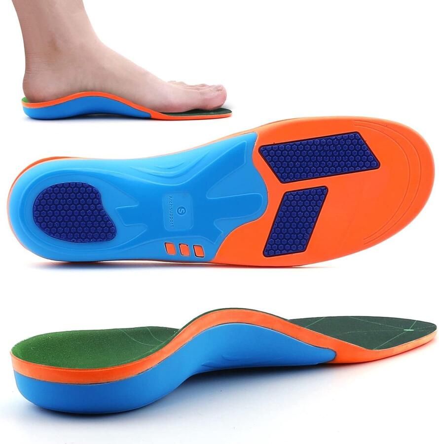 Orthopedische inlegzool comfort steunzool voor loopzolen platvoeten hielspoor fasciitis plantaris metatarsalgie geschikt voor s- en groen (Groen
