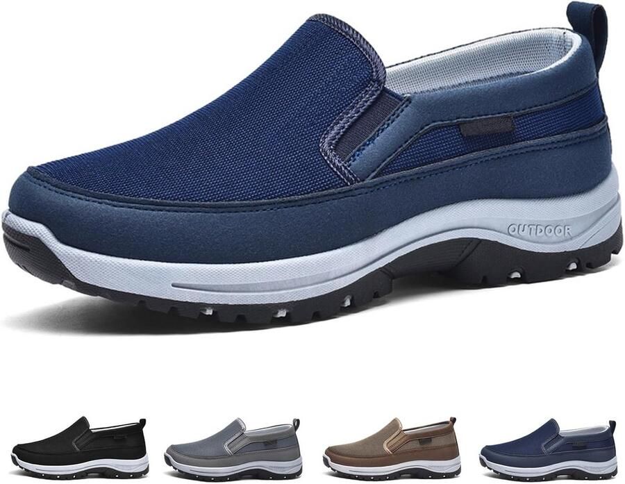 Orthopedische Instappers Heren met Stevige Boogondersteuning Comfortabele Canvas Zomerschoenen