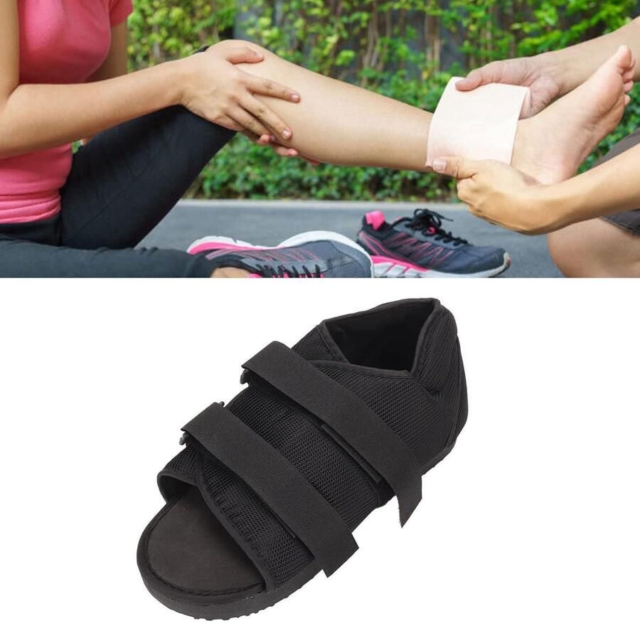 Orthopedische ondersteuning voor postoperatieve schoenen Wandelschoenen Hoogte verstelbare teenkap Harde zool Orthopedische steunbandage Geschikt voor heren Zwart Comfortabele schoenen met hoogteverstelling