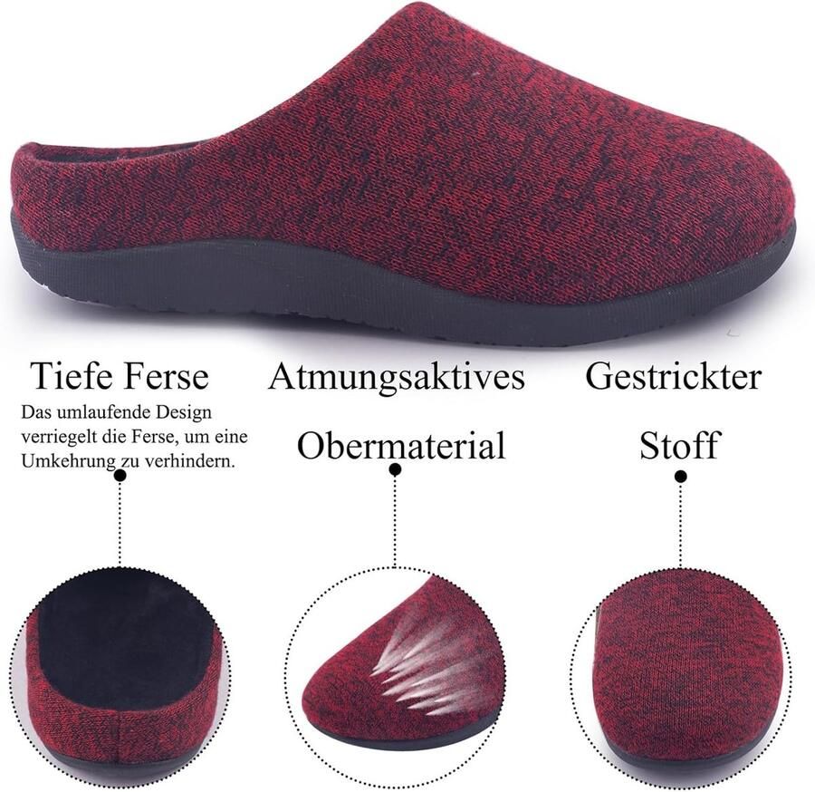 Orthopedische pantoffels voor en slip-on pantoffels met verzonken voetinlegzool antislip rubberen zool boogondersteuning slippers platvoeten plantaire fasciitis voetpijn