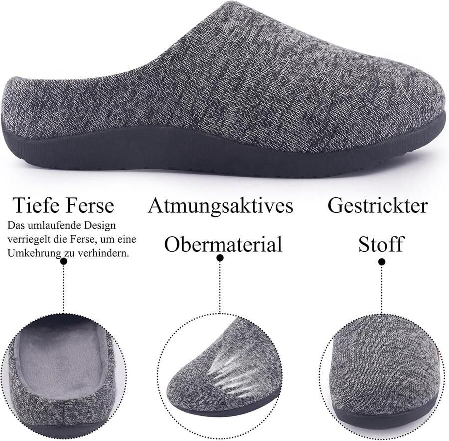 Orthopedische pantoffels voor en slip-on pantoffels met verzonken voetinlegzool antislip rubberen zool boogondersteuning slippers platvoeten plantaire fasciitis voetpijn