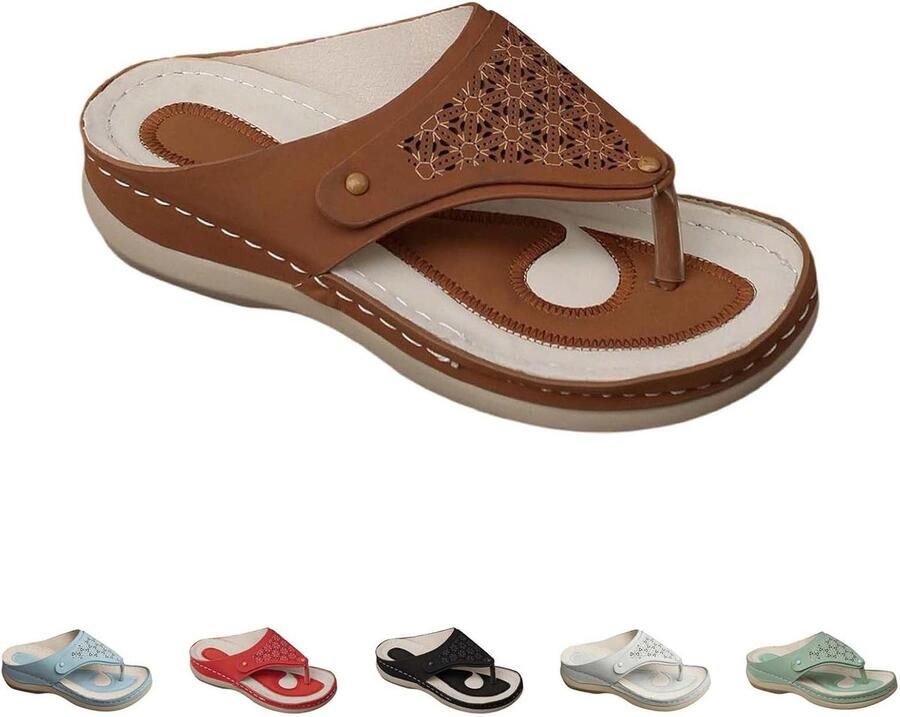 Orthopedische Sandalen Comfortabele Slippers Zomerse Wandelingen Verstelbare Bandjes Hakhoogte Wit