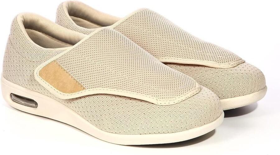 Orthopedische Schoenen Diabetische Schoenen Brede Pasvorm Comfortabel Lopen Extra Brede Pasvorm Verstelbaar Beige