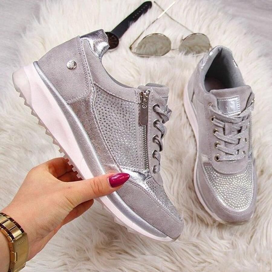 Orthopedische Sneakers met Ritssluiting Casual Sneakers Boogondersteuning Ademend Comfortabel Ronde Neus Wandelschoenen
