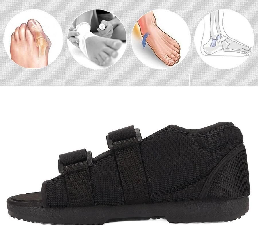 Orthopedische steunbandage voor wandelschoenen aanpasbare hoogte na operatie comfortabele hardzolen en teenbescherming