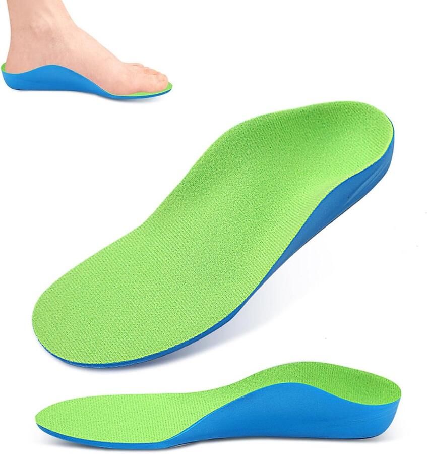 Orthopedische Steunzolen voor Voetzolen Pu-Dempingsinzetstukken voor Kinderen voor Platvoeten Overpronatie Plantaire Fasciitis Pijnverlichting Bij de Voeten en Hakken