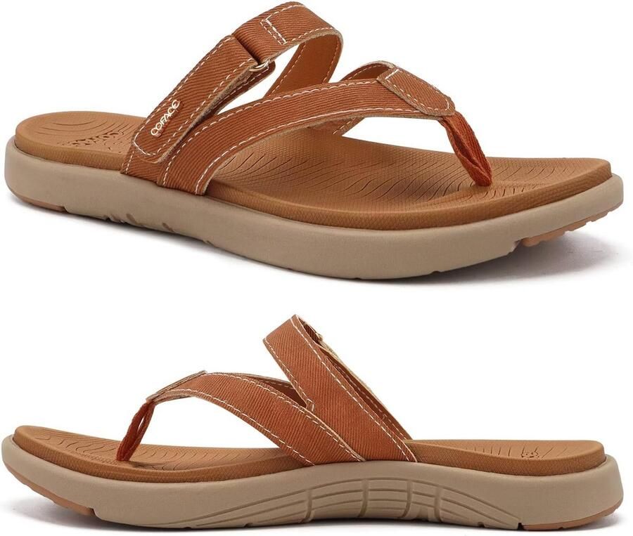 Orthopedische Teenslippers Dames Leer Comfortabele Flip Flops Zomer Strand Sandalen