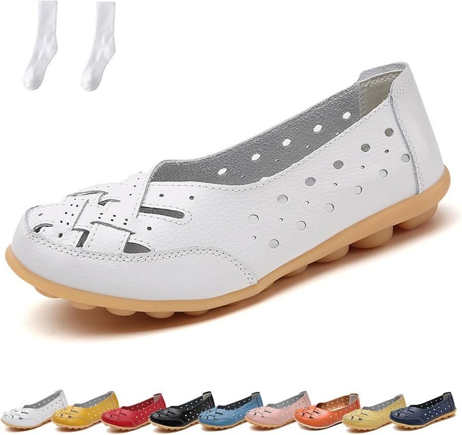 Orthopedische Loafers voor Vrouwen Ademend Leer Comfortabele Slipschoenen voor Dagelijks Gebruik