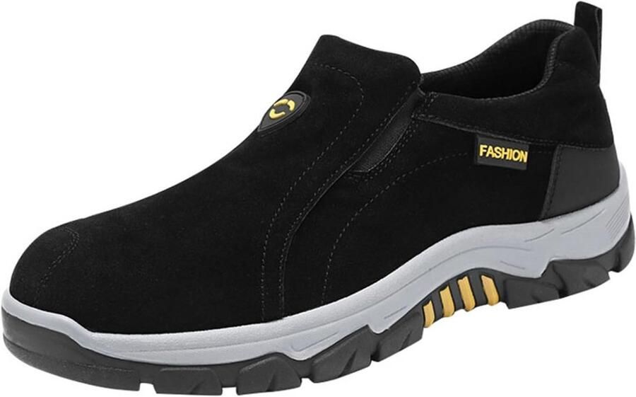 Orthopedische Wandelschoenen Heren Extra Breed Waterdicht Leer Antislip Zonder Veters