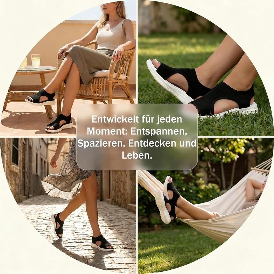 Orthopedische Zomer Sandalen en Muiltjes voor Dames Wasbare Wandelsandalen met Bandjes en Open Teen Design