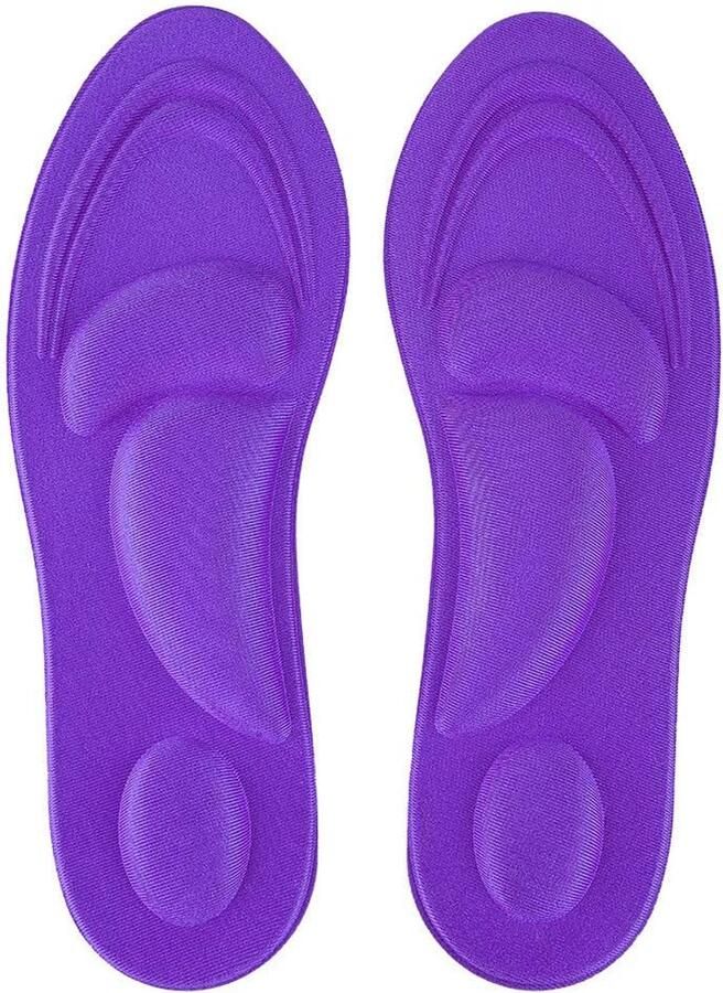 Orthotic Arch Support Insole Flat Feet Memory Foam Shoe Pad Plantar Fasciitis Comfort Accessories (Purple for Women)