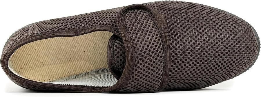 Oudere pantoffels met klittenbandsluiting damespantoffels met verstelbare sluiting ademend antislip zacht en comfortabel voor de derde leeftijd