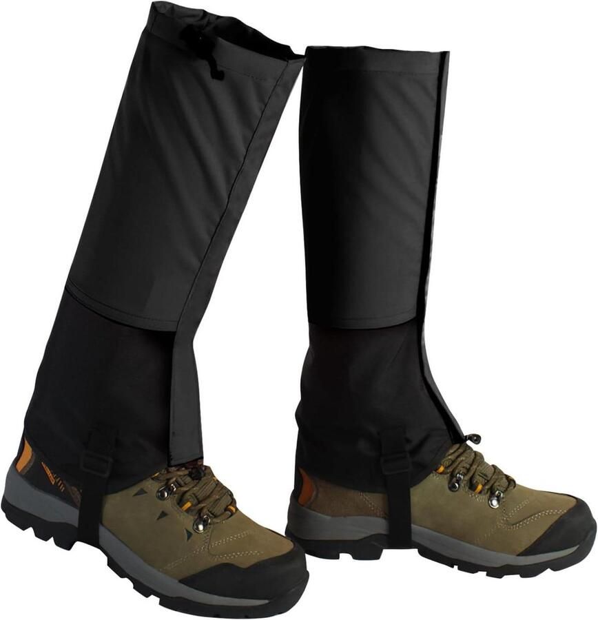 Waterdichte Beenkappen Sneeuwleggings Slobkousen Outdoor Activiteiten Verstelbaar Antislip Ontwerp Zwart