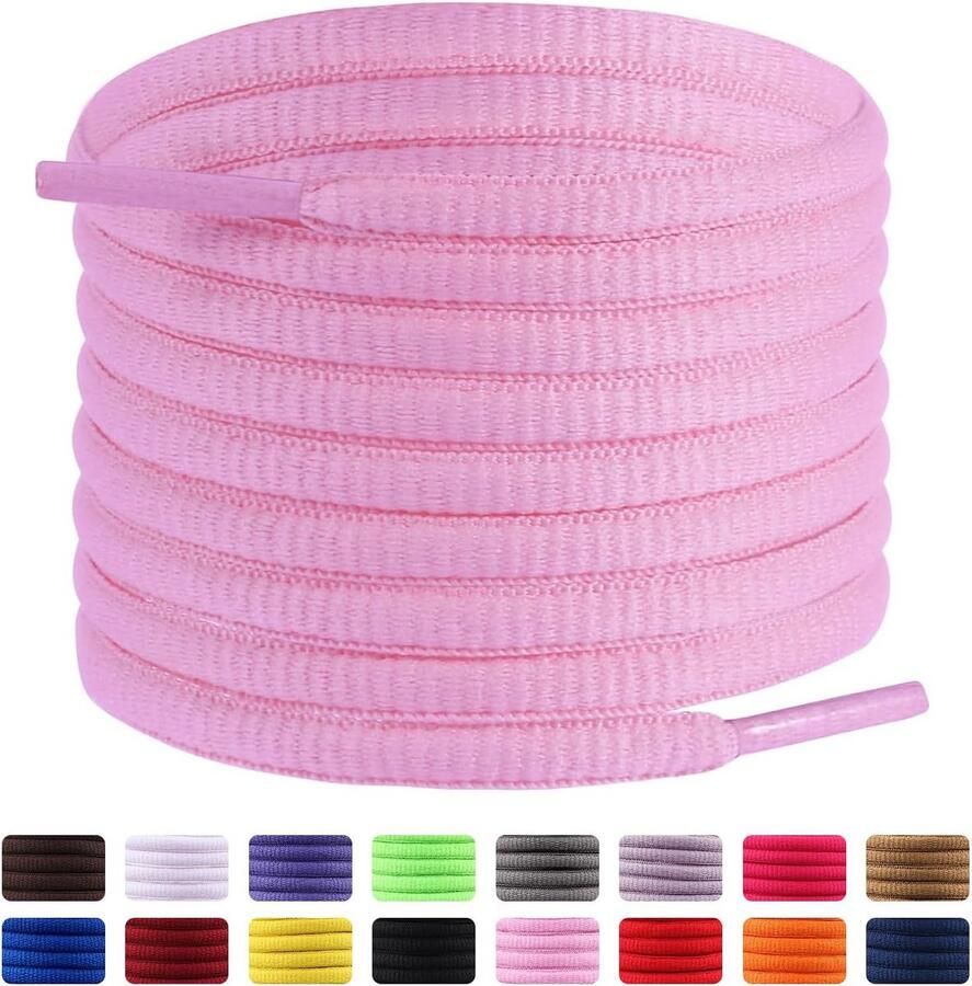 2 Paar Ovale Sportschoenveters Half Ronde Veters voor Sneakers Hardloopschoenen en Basketbalschoenen