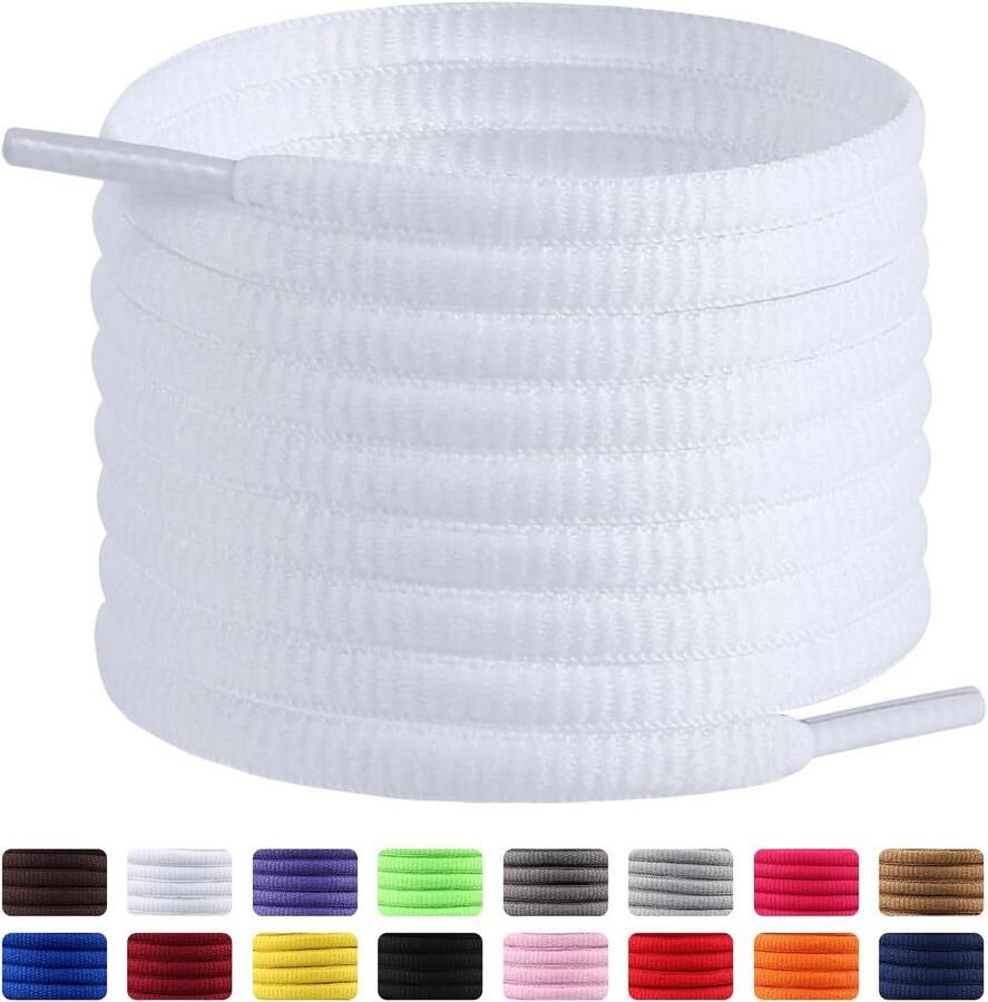 2 Paar Ovale Sportschoenen Veters voor Sneakers Hardloopschoenen en Basketbalschoenen